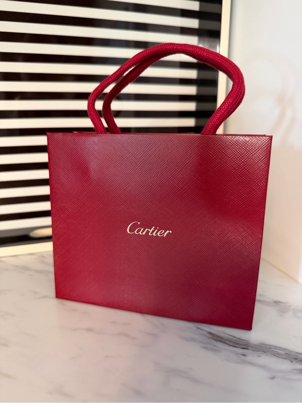 Cartier Authentic Red Boutique Shopping Gift Bag – Small Jewelry Size
